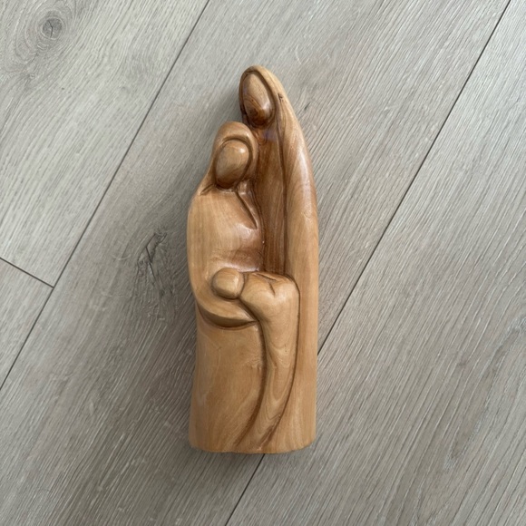 Holy Family Olive Wood Statue 10”